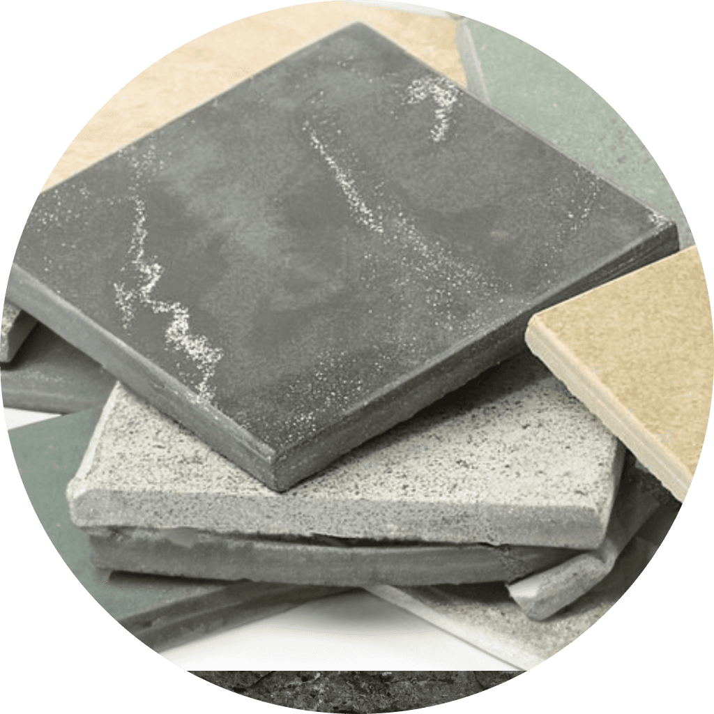 Broken ceramic tiles